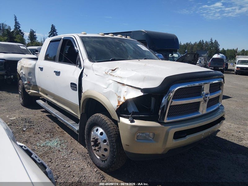 2013 Ram 3500 Laramie Longhorn White vin: 3C63RRNL7DG597666