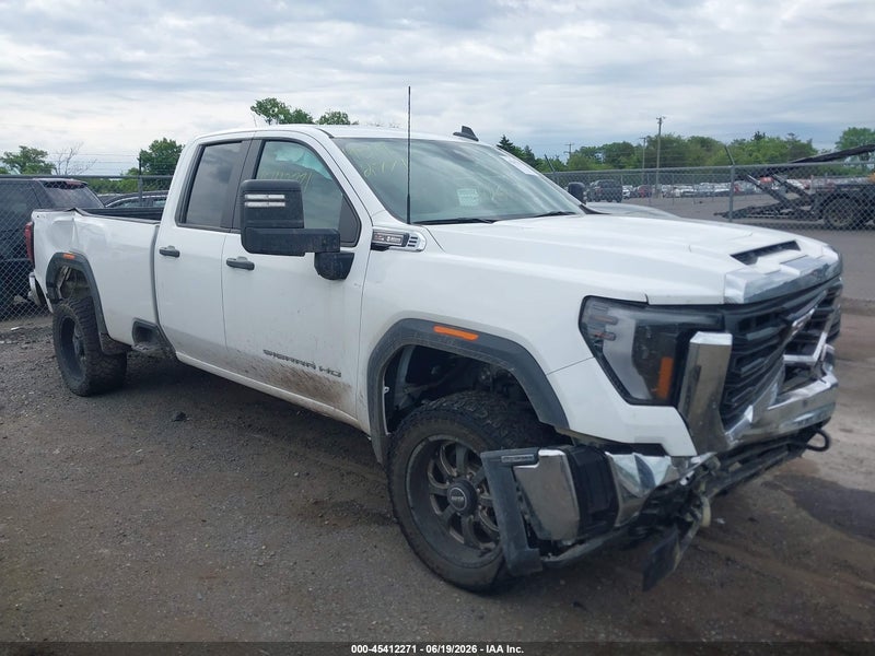 2024 Gmc Sierra 2500hd 4wd  Long Bed Pro White vin: 1GT59LE79RF383336