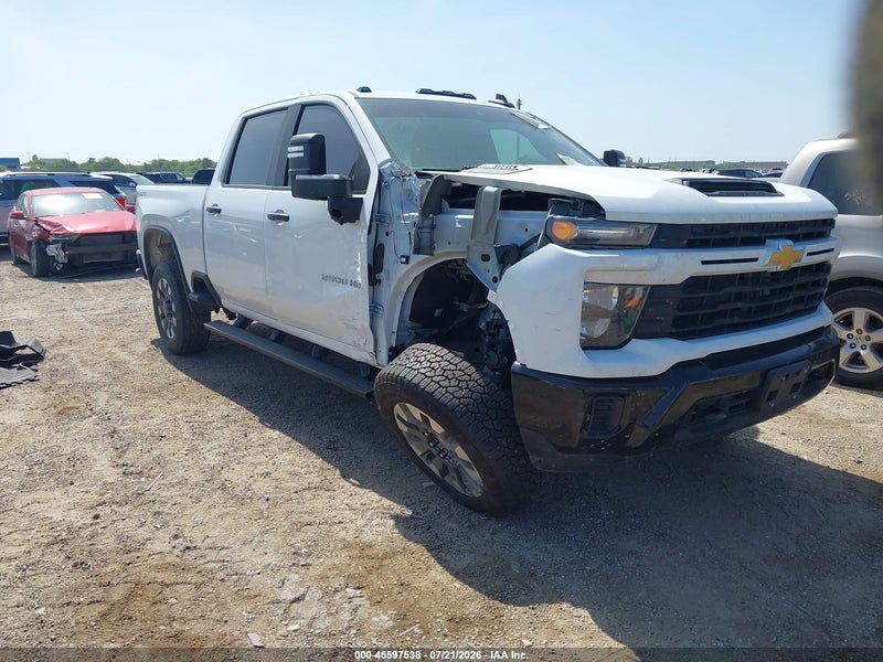 2024 Chevrolet Silverado 2500hd 4wd  Standard Bed Custom White vin: 2GC4YME71R1178671