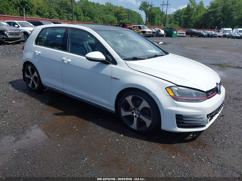 2015 Volkswagen Golf Gti 2.0t Autobahn 4-door White vin: 3VW4T7AU1FM029383