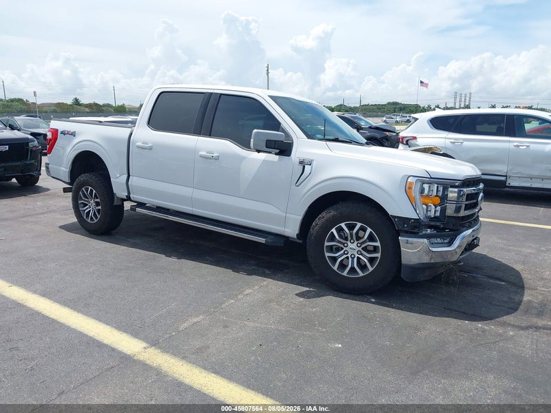 2021 Ford F-150 Lariat White vin: 1FTFW1E80MKE86591