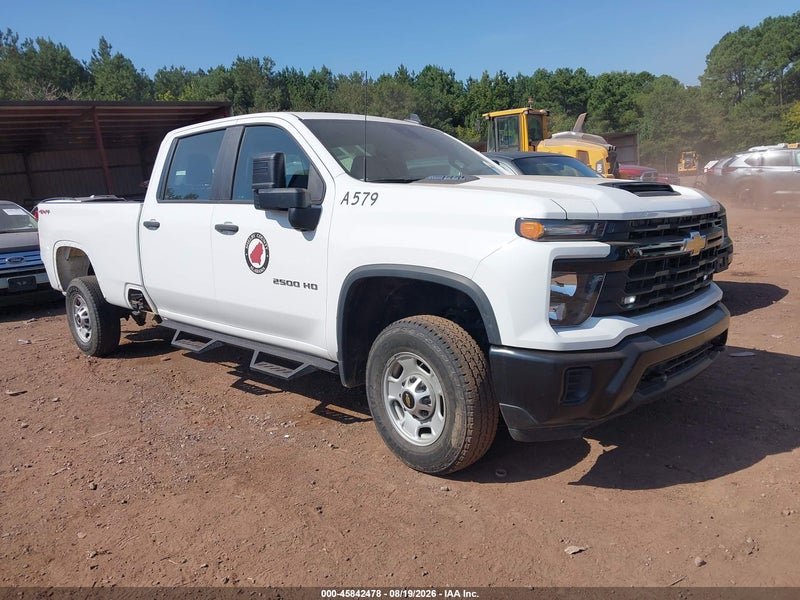 2025 Chevrolet Silverado 2500hd 4wd  Long Bed Work Truck White vin: 1GC4KLE79SF202158