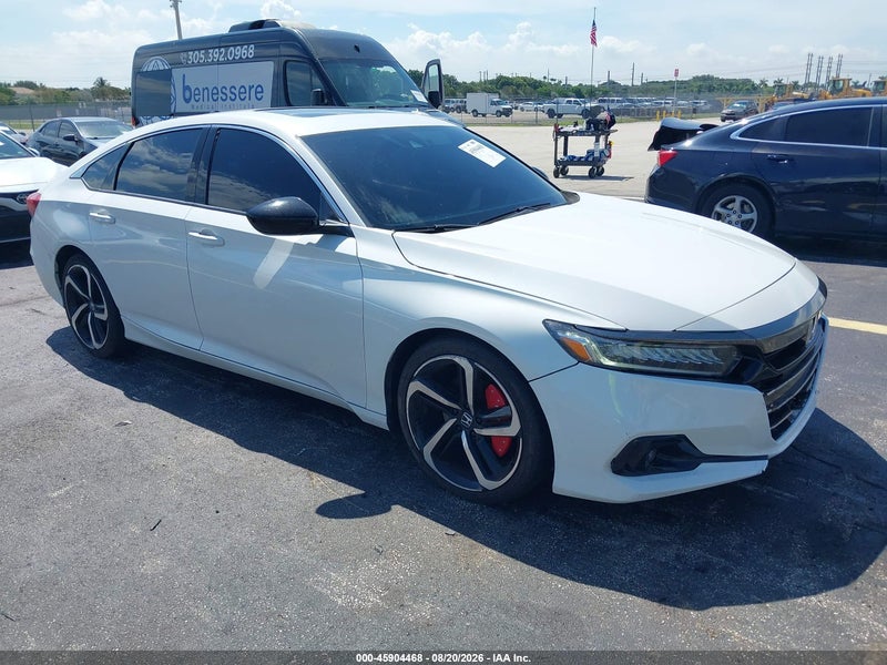 2021 Honda Accord Sport 2.0t White vin: 1HGCV2F39MA002987