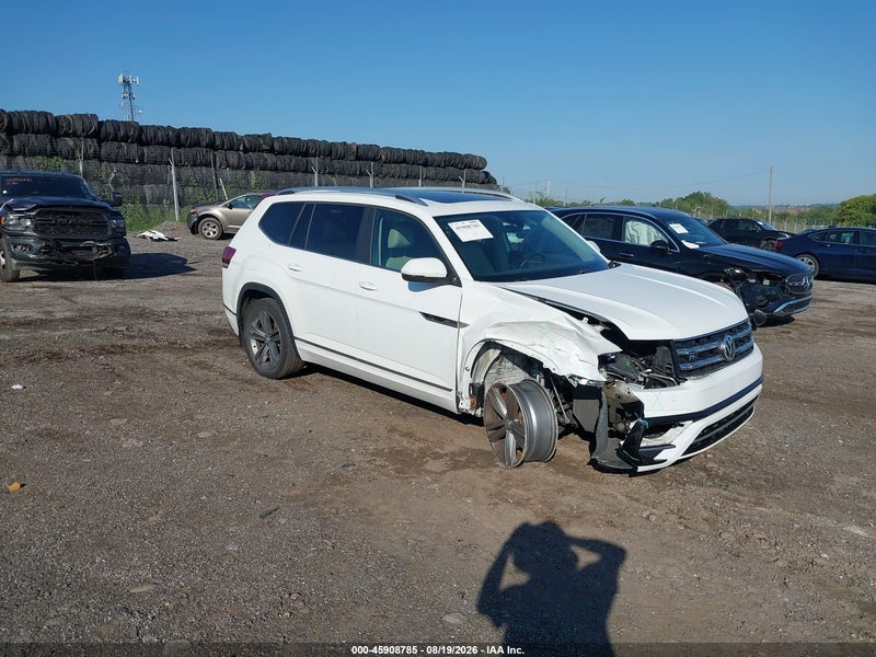 2019 Volkswagen Atlas 3.6l V6 Sel R-line White vin: 1V2RR2CA4KC606429