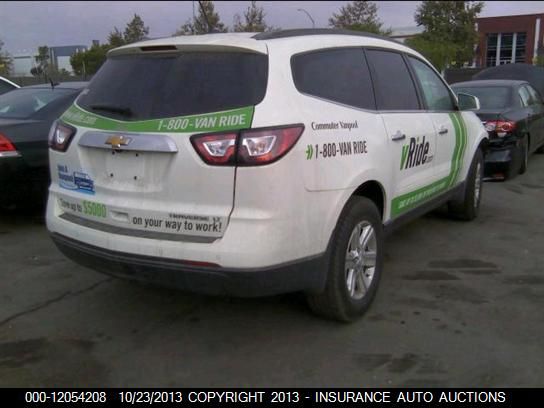 2013 CHEVROLET TRAVERSE LT 1GNKRGKD1DJ200450