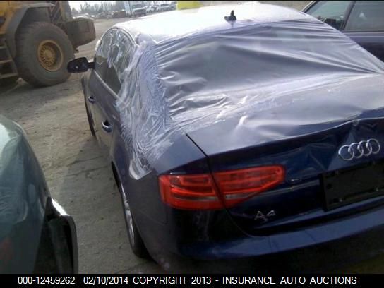 2013 AUDI A4 2.0T QUA PREMIUM WAUBFAFL0DN044097