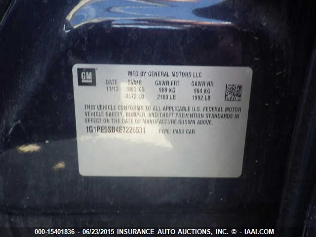 2014 CHEVROLET CRUZE 2LT 1G1PE5SB4E7226531