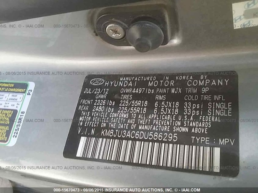 2013 HYUNDAI TUCSON GLS/LIMITED KM8JU3AC6DU586295
