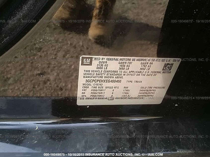 2014 CHEVROLET SILVERADO C1500 3GCPCPEHXEG480466