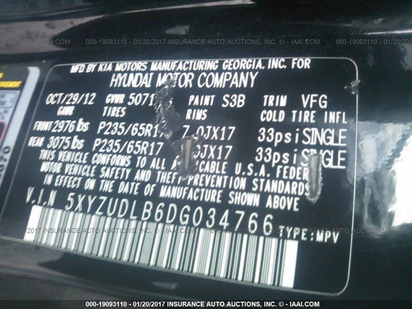 2013 HYUNDAI SANTA FE SPORT 5XYZUDLB6DG034766