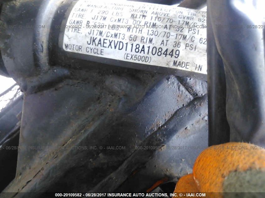2008 KAWASAKI EX500 D JKAEXVD118A108449