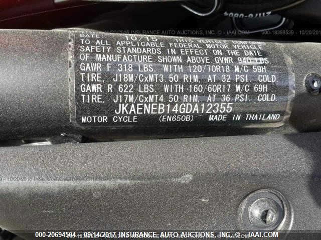 2016 KAWASAKI EN650 B JKAENEB14GDA12355