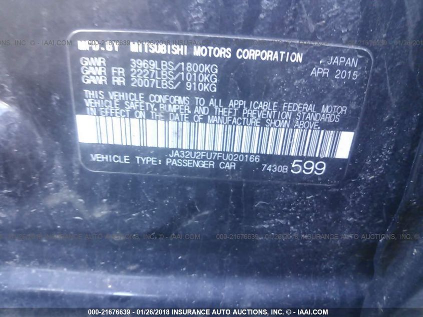2015 MITSUBISHI LANCER ES JA32U2FU7FU020166