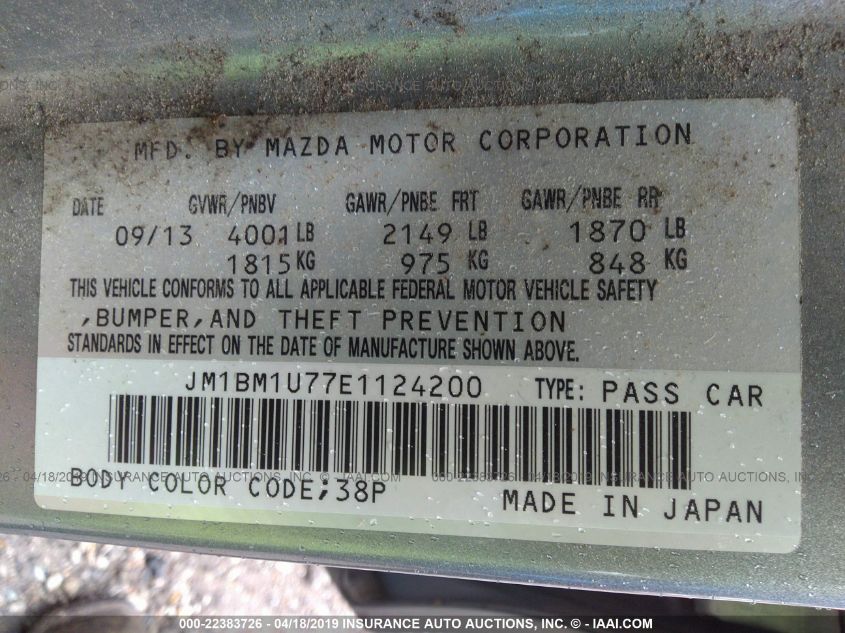 2014 MAZDA MAZDA3 SPORT JM1BM1U77E1124200
