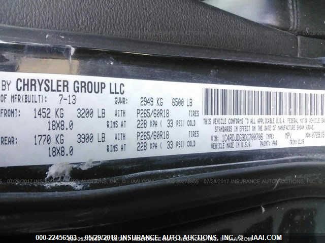 2013 DODGE DURANGO CREW 1C4RDJDG3DC700706