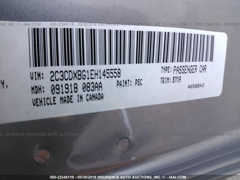 2014 DODGE CHARGER SE 2C3CDXBG1EH145558