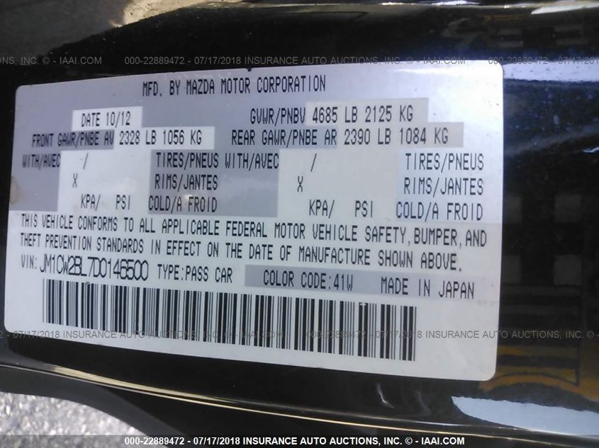 2013 MAZDA MAZDA5 SPORT JM1CW2BL7D0146500