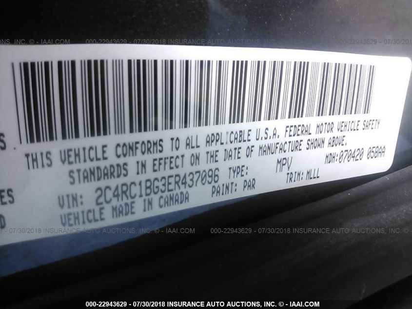 2014 CHRYSLER TOWN & COUNTRY TOURING 2C4RC1BG3ER437096
