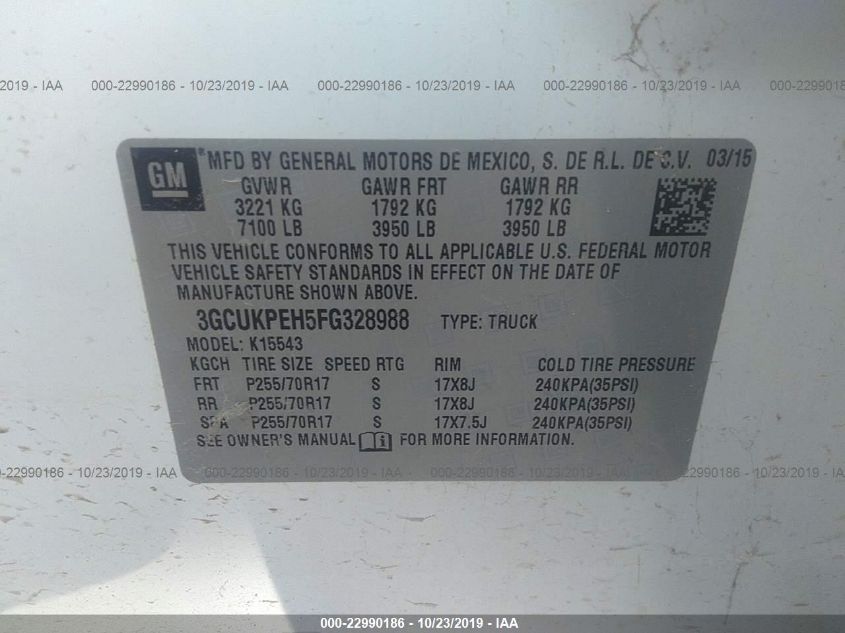 2015 CHEVROLET SILVERADO 1500 LS 3GCUKPEH5FG328988