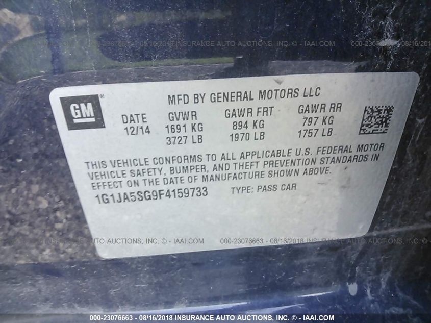 2015 CHEVROLET SONIC LS 1G1JA5SG9F4159733