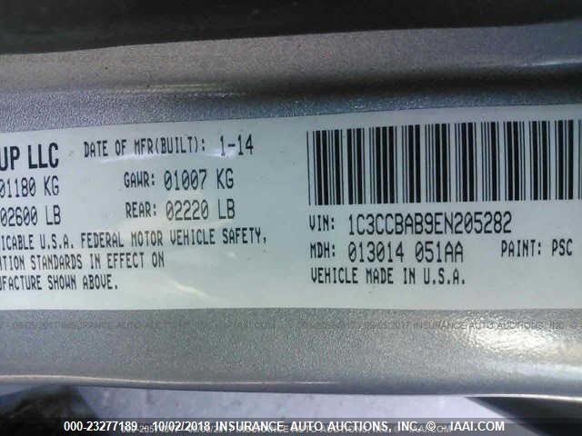 2014 CHRYSLER 200 LX 1C3CCBAB9EN205282
