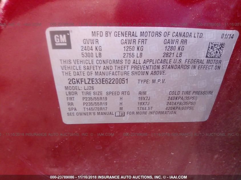 2014 GMC TERRAIN DENALI 2GKFLZE33E6220051