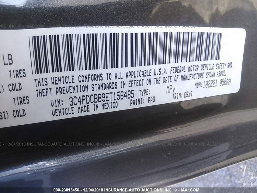 2014 DODGE JOURNEY SXT 3C4PDCBB9ET156485