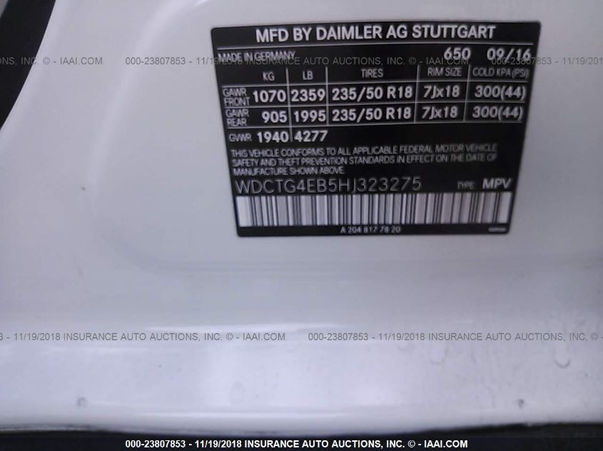 2017 MERCEDES-BENZ GLA 250 WDCTG4EB5HJ323275
