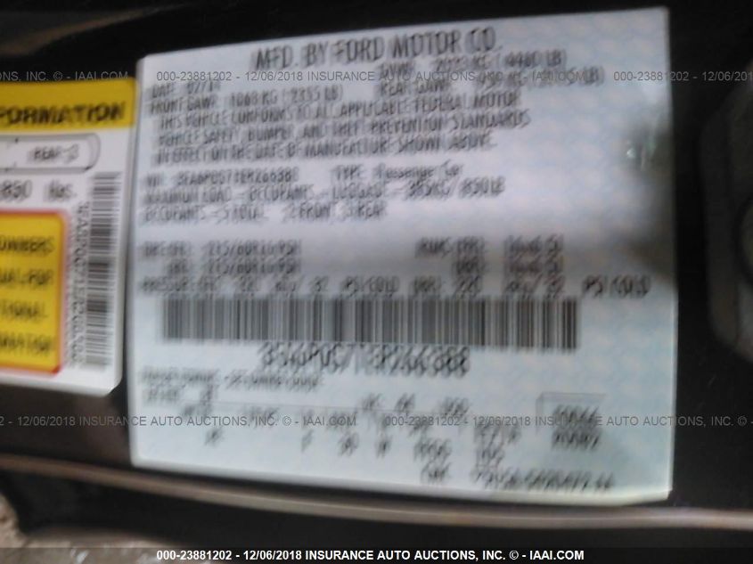 2014 FORD FUSION S 3FA6P0G71ER266388