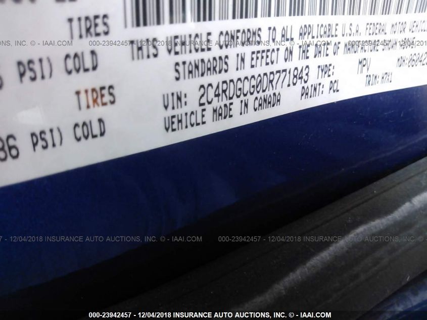 2013 DODGE GRAND CARAVAN SXT 2C4RDGCG0DR771843