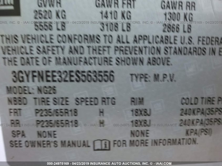 2014 CADILLAC SRX LUXURY COLLECTION 3GYFNEE32ES563556