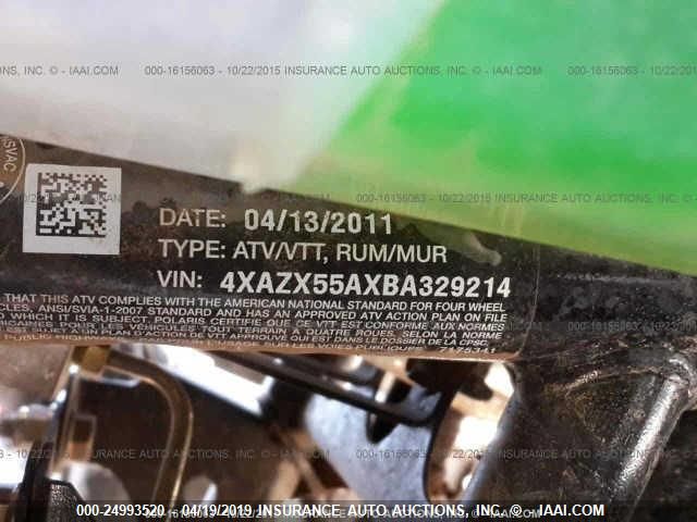 2011 POLARIS SPORTSMAN 550 XP-EPS 4XAZX55AXBA329214