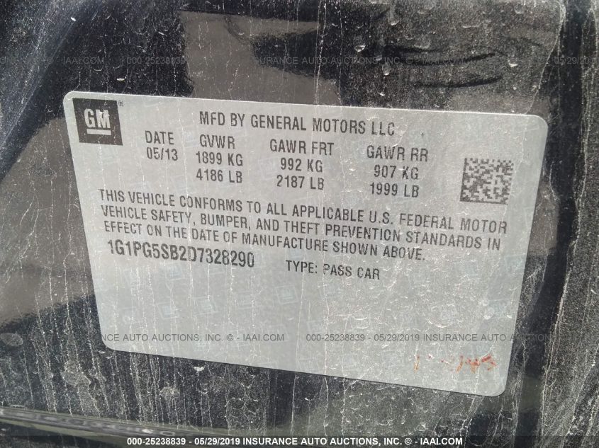 2013 CHEVROLET CRUZE LTZ 1G1PG5SB2D7328290