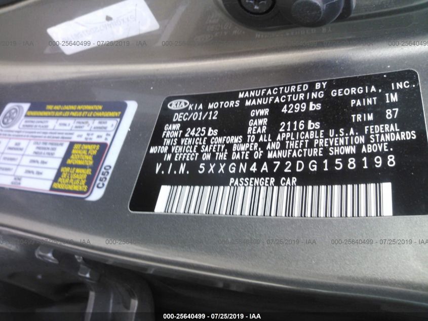 2013 KIA OPTIMA EX 5XXGN4A72DG158198