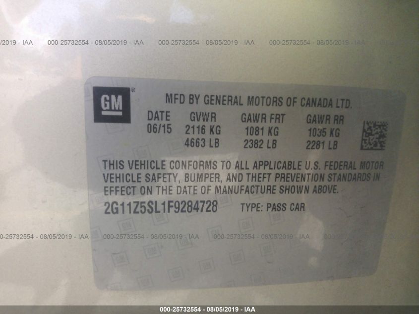 2015 CHEVROLET IMPALA LS 2G11Z5SL1F9284728