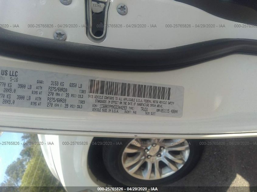 2016 RAM 1500 LONGHORN 1C6RR7PMXGS344293