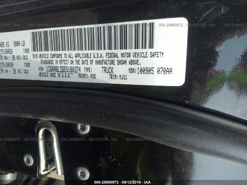 2014 RAM 1500 SLT 1C6RR6LT5ES180374