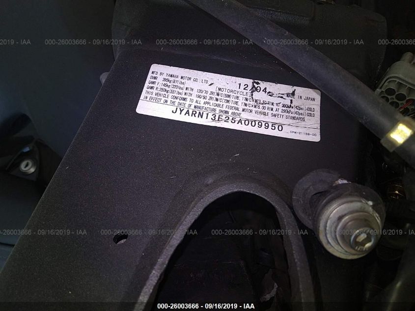 2005 YAMAHA YZFR1 JYARN13E25A009950
