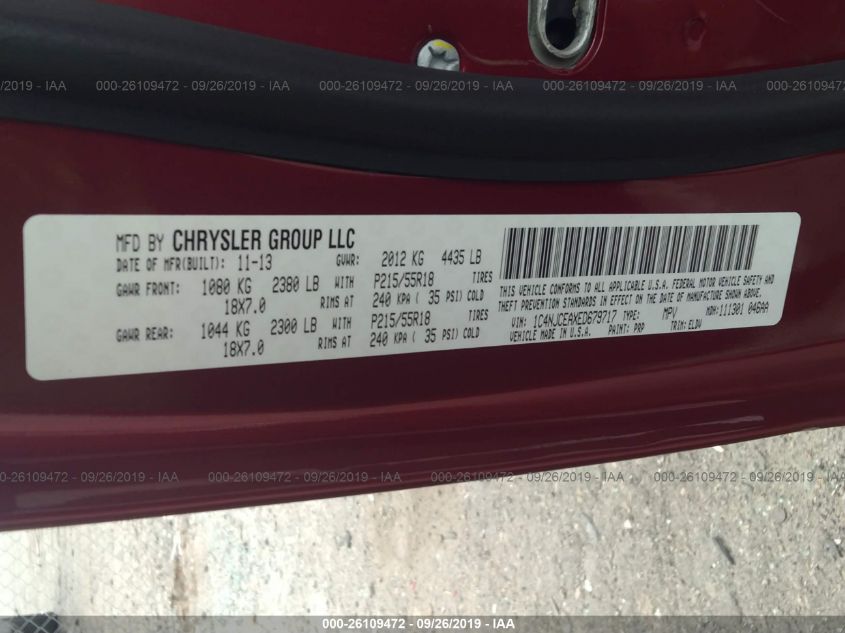 2014 JEEP COMPASS HIGH ALTITUDE 1C4NJCEAXED679717