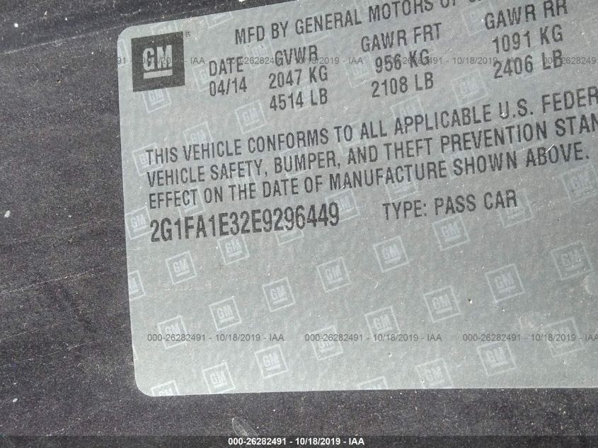 2014 CHEVROLET CAMARO LS 2G1FA1E32E9296449