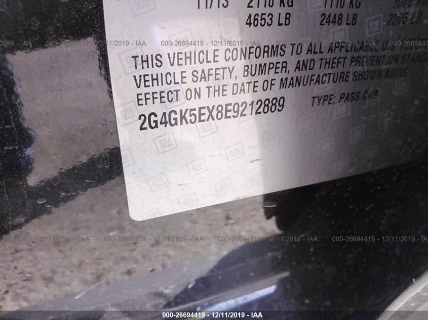 2014 BUICK REGAL 2G4GK5EX8E9212889