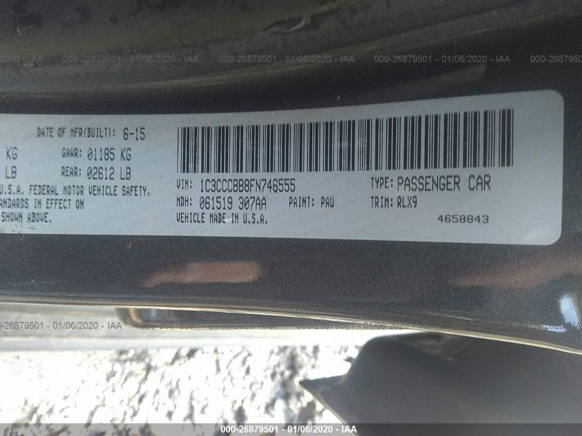 2015 CHRYSLER 200 S 1C3CCCBB8FN746555