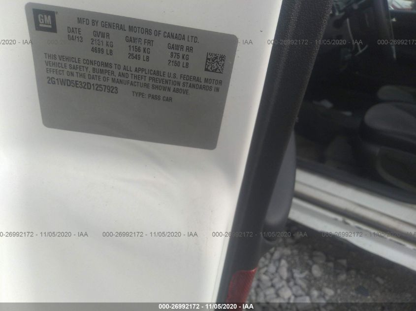 2013 CHEVROLET IMPALA POLICE 2G1WD5E32D1257923
