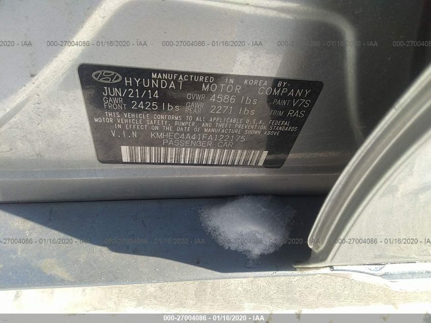 2015 HYUNDAI SONATA HYBRID LIMITED KMHEC4A41FA122175