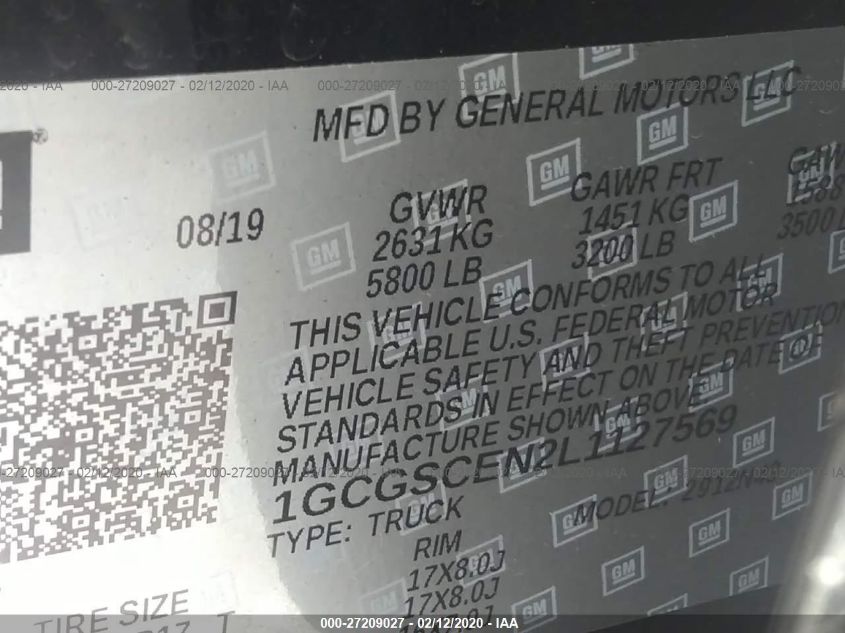 2020 CHEVROLET COLORADO 2WD LT 1GCGSCEN2L1127569