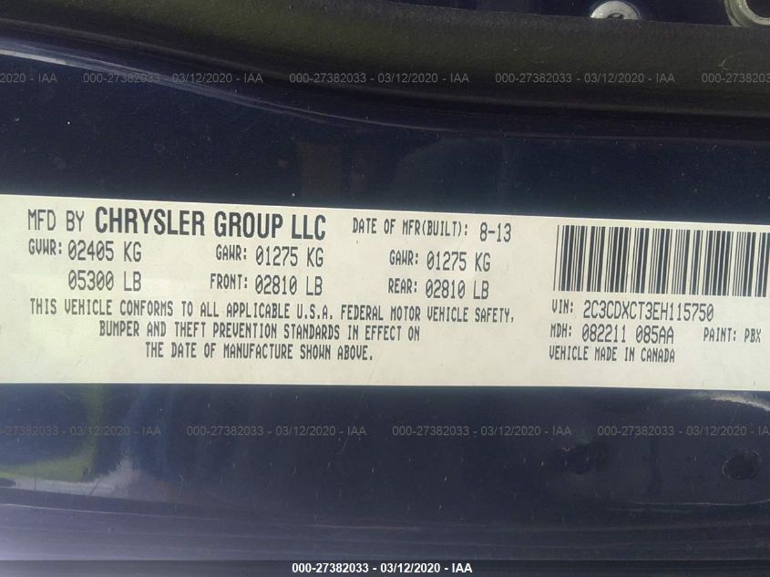 2014 DODGE CHARGER R/T 2C3CDXCT3EH115750