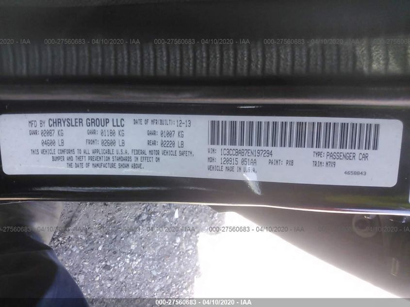 2014 CHRYSLER 200 LX 1C3CCBAB7EN197294