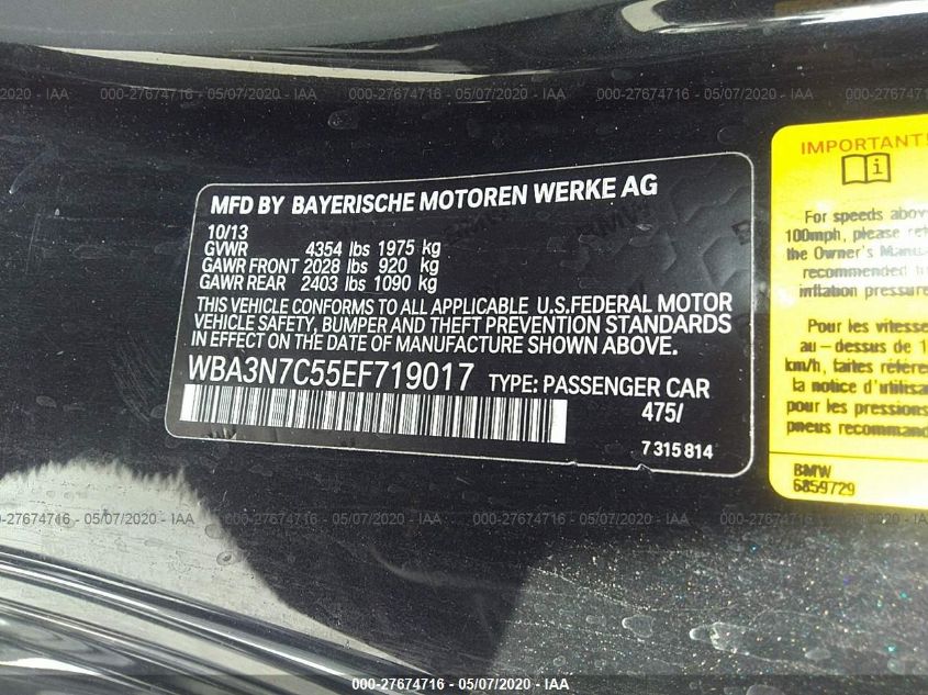 2014 BMW 4 SERIES 428I WBA3N7C55EF719017