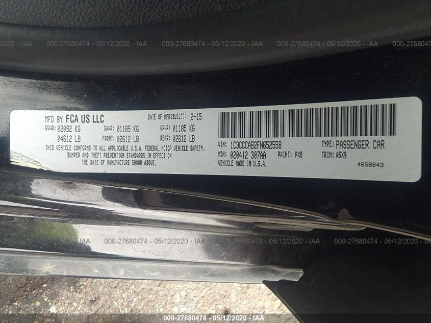 2015 CHRYSLER 200 LIMITED 1C3CCCAB2FN652558