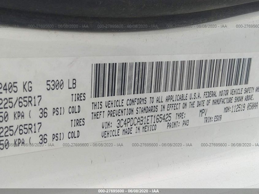 2014 DODGE JOURNEY AMERICAN VALUE PKG 3C4PDCAB1ET165425